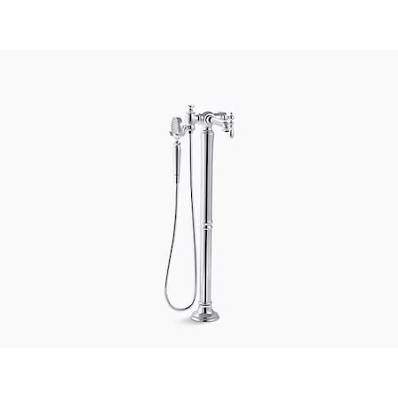 Kohler Tub Filler, 0 in, 1, Single Hole; Floor Mounted T72790-9M-CP